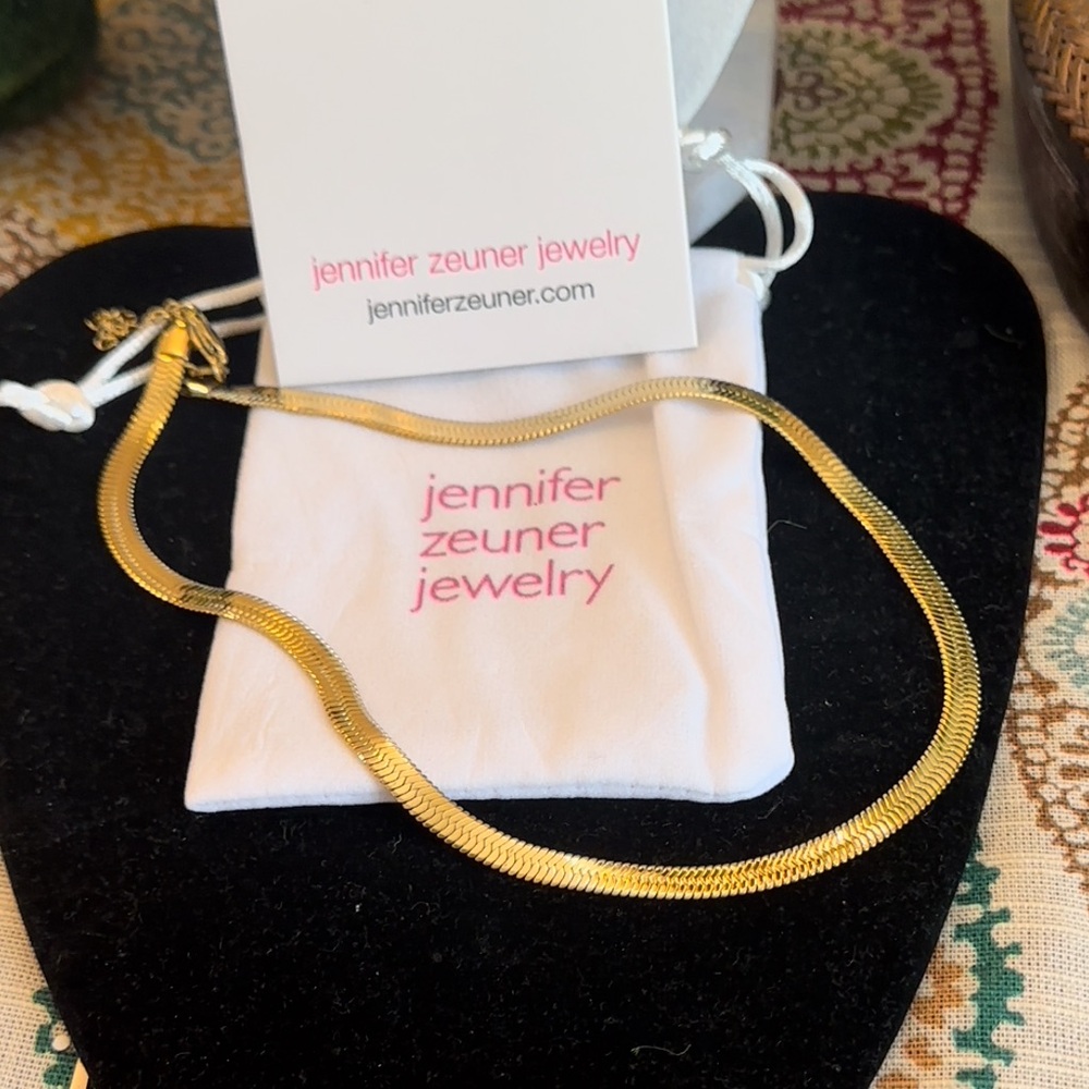 Jennifer Zeuner Hamilton 14K‎ Gold Plated Herringbone Necklace NWT